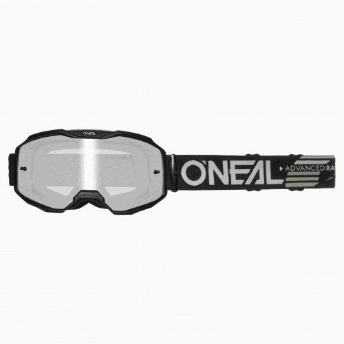 O'Neal B10 Attack Youth Kinder Goggle MX DH Brille schwarz/weiß/mirror silberfarben Oneal 