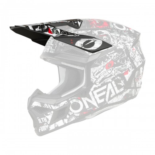 O'Neal 3 Series Attack Visor Helm Blende Schirm schwarz/weiß Oneal 