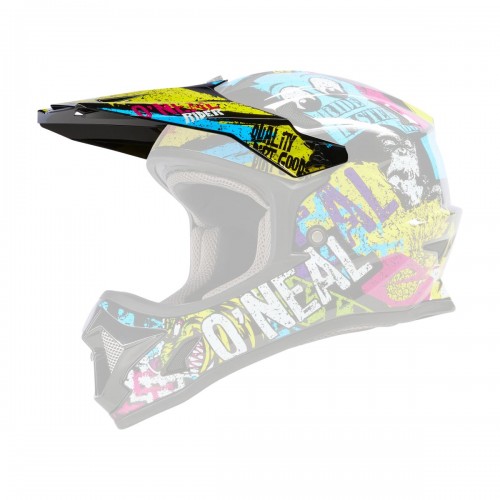 O'Neal Sonus Riot Youth Kinder Visor Helm Blende Schirm schwarz/gelb/blau Oneal 