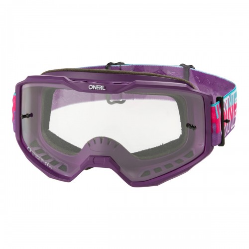 O'Neal B10 Striped Goggle MX DH Brille pink/lila/klar Oneal 