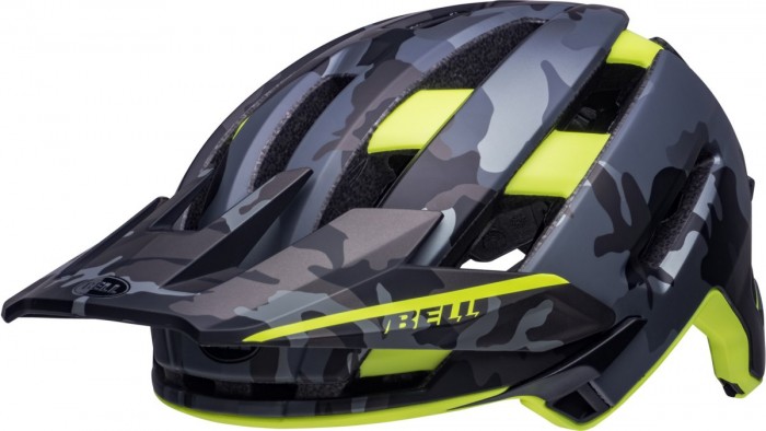 Bell Super Air Spherical MTB Fahrrad Helm matt camo grau/gelb 2025 