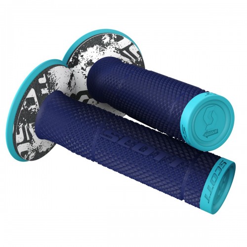 Scott SX II MX Motorrad Griffe inkl.Donut blau/türkis 