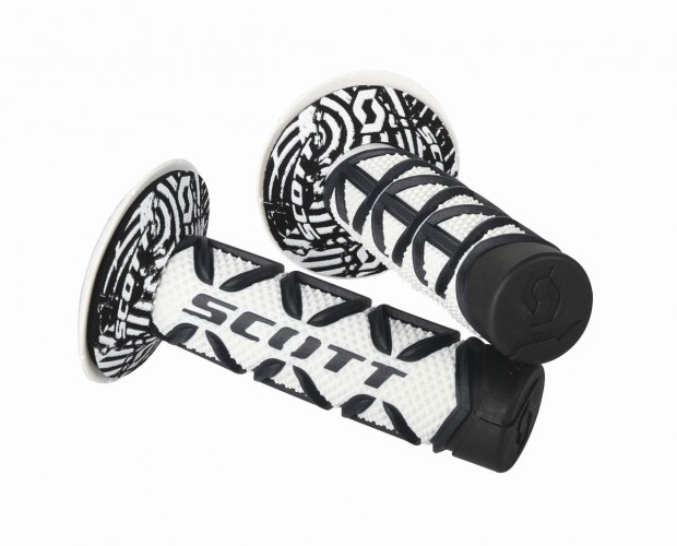 Scott Diamond MX Motorrad Griffe inkl.Donut weiß/schwarz 