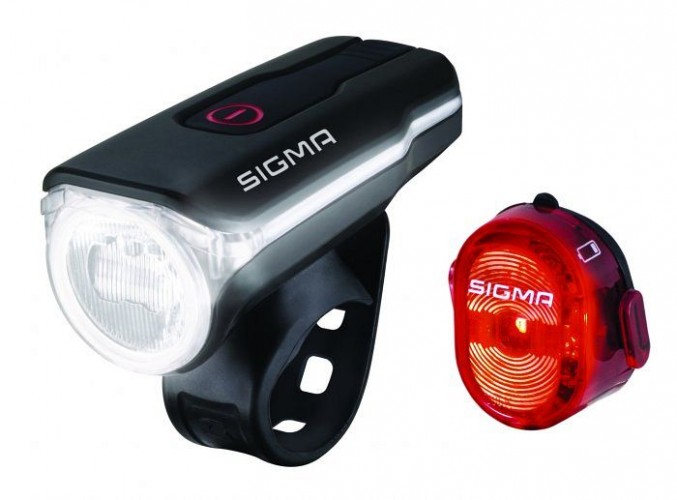 Sigm Aura 60 / Nugget II Fahrrad Beleuchtungsset schwarz 