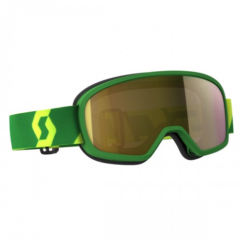 Scott Buzz Pro MX Kinder Goggle Cross/MTB Brille grün/gelb/goldfarben chrom works 