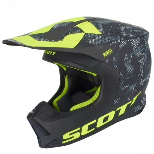 Scott 550 Camo MX Enduro Motorrad Helm schwarz/gelb 2022 