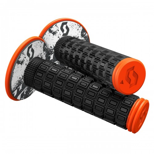 Scott Mellow MX Motorrad Griffe inkl. Donut schwarz/orange 