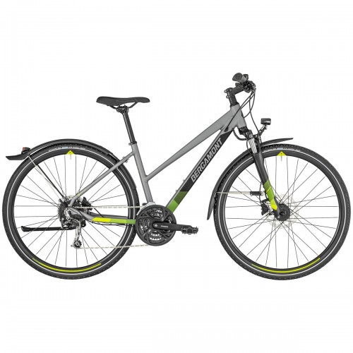 Bergamont Helix 6 EQ Damen Cross Trekking Fahrrad silberfarben/schwarz/grün 2019 