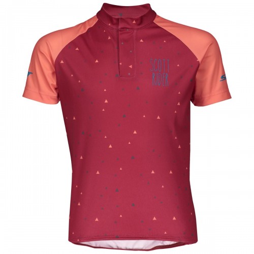 Scott RC Team Junior Kinder Fahrrad Trikot kurz coral rot 2019 