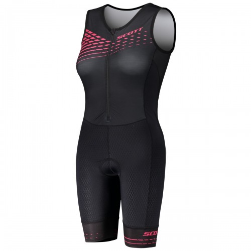 Scott Plasma Suit Damen Triathlon Fahrrad Body Einteiler kurz schwarz/pink 2022 