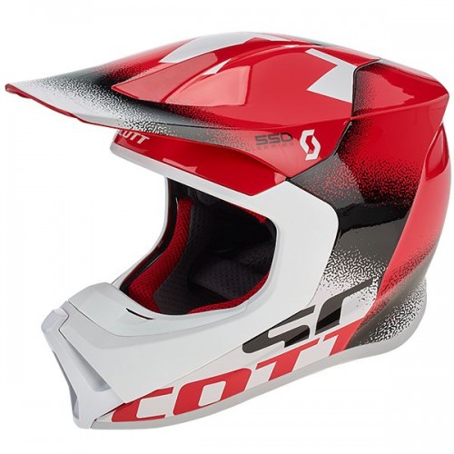 Scott 550 Noise MX Enduro Motorrad Helm rot/weiß 2022 