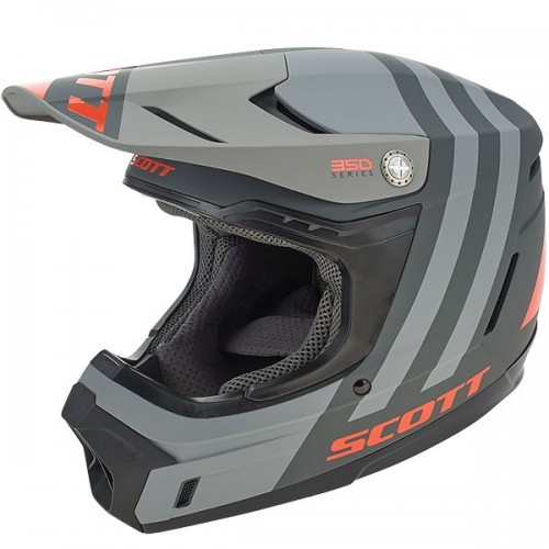 Scott 350 Evo Plus Dash MX Enduro Motorrad / Bike Helm schwarz/grau/orange 2022 