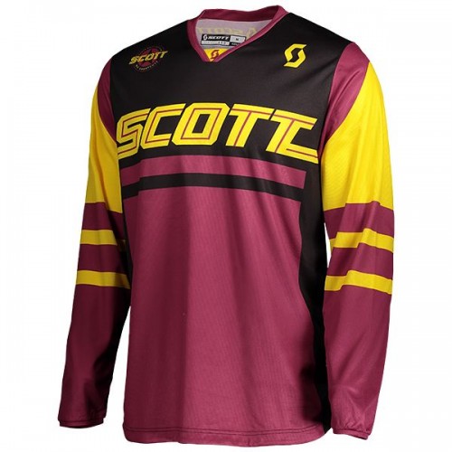 Scott 350 Race MX Motocross Jersey / DH Fahrrad Trikot rot/gelb 2020 