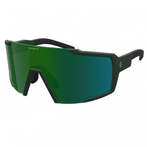 Scott Shield Wechselscheiben Fahrrad Brille kaki grün/grün chrome 