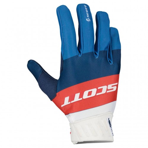 Scott 450 Angled MX Motocross / DH Fahrrad Handschuhe blau/rot 2023 