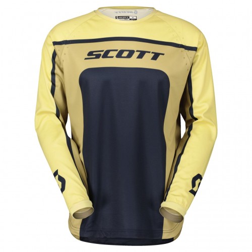 Scott 350 Track Evo MX Motocross Jersey / DH Fahrrad Trikot lang beige/blau 2023 
