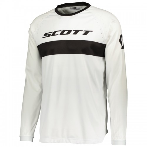 Scott 350 Swap Evo MX Motocross Jersey / DH Fahrrad Trikot lang weiß/schwarz 2023 XL (52/54)