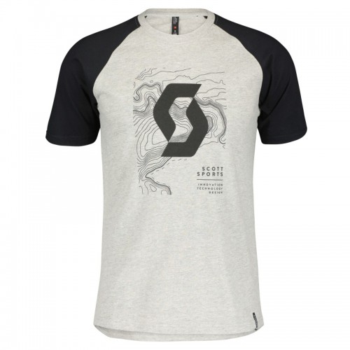 Scott Icon Raglan Freizeit T-Shirt grau/schwarz 2024 