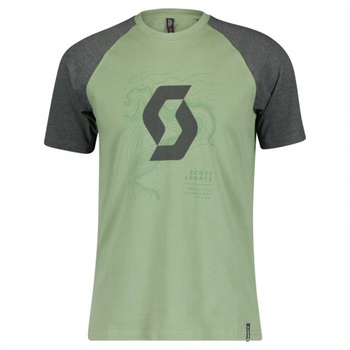 Scott Icon Raglan Freizeit T-Shirt grün/grau 2022 