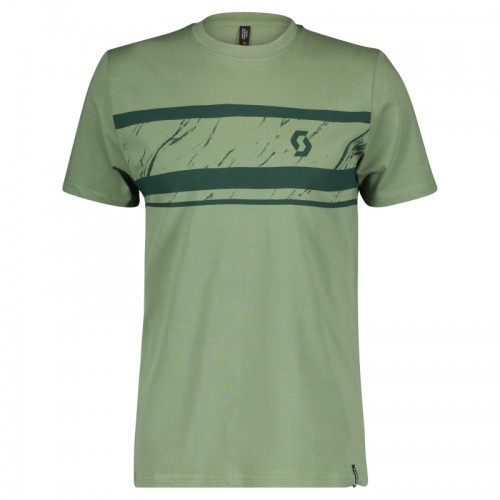 Scott Stripes Freizeit T-Shirt grün 2022 