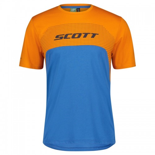 Scott Trail Flow DRI Fahrrad Trikot kurz storm blau/orange 2022 XXL (58)