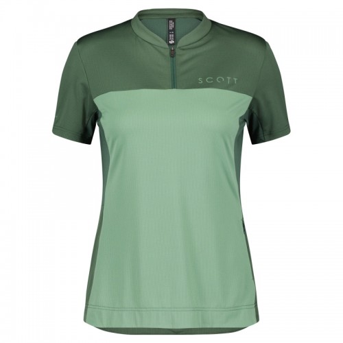 Scott Trail Flow Zip Damen Fahrrad Trikot kurz smoked grün 2022 