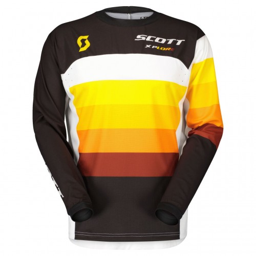 Scott X-Plore Swap MX Motocross Jersey / DH Fahrrad Trikot lang schwarz/orange 2023 