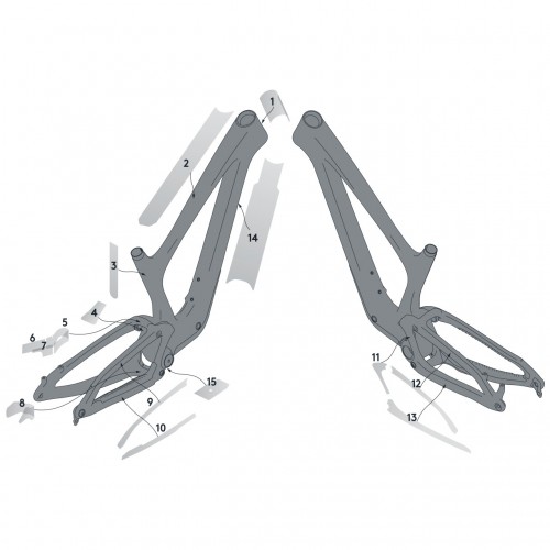 Syncros Bold Linkin Carbon Rahmenschutzfolien Set matt klar 