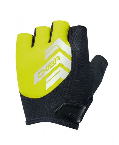 Chiba Reflex Fahrrad Handschuhe kurz gelb/schwarz 2021 