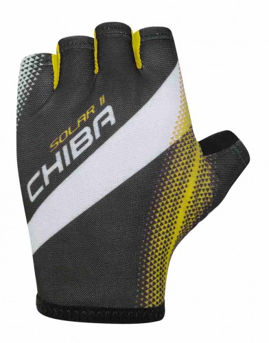 Chiba Solar II Fahrrad Handschuhe kurz schwarz/gelb 2024 