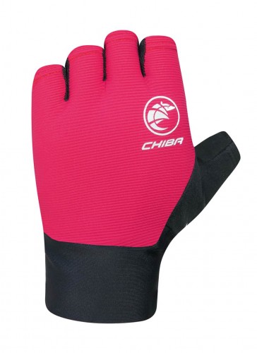 Chiba Team Glove Fahrrad Handschuhe kurz rot/schwarz 2023 
