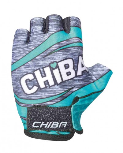 Chiba Kids Fahrrad Handschuhe kurz türkis grün/grau 2026 