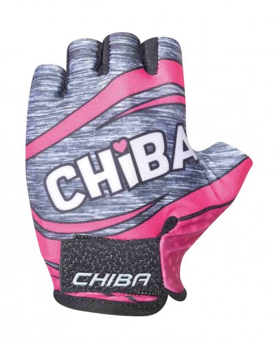 Chiba Kids Fahrrad Handschuhe kurz pink/grau 2024 