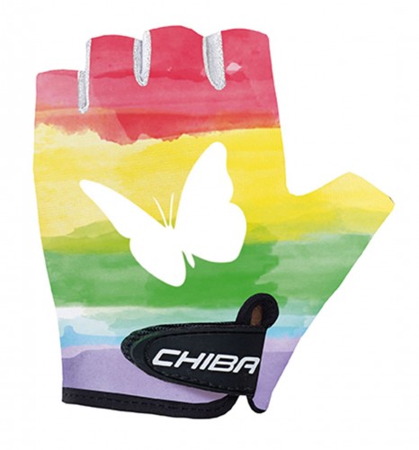 Chiba Cool Kids Papillon Kinder Fahrrad Handschuhe kurz gelb/rot 2024 