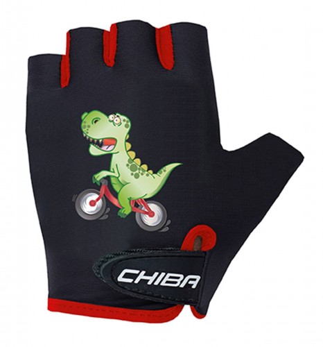 Chiba Cool Kids Dinosaurier Kinder Fahrrad Handschuhe kurz schwarz 2024 