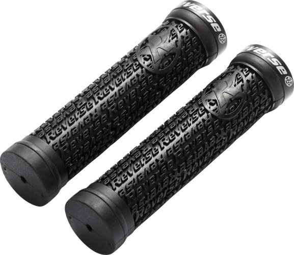 Reverse Stamp Single Lock-On Fahrrad Griffe schwarz/schwarz 