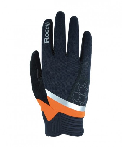 Roeckl Morgex Fahrrad Handschuhe lang schwarz/orange 2023 