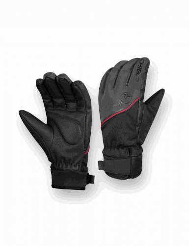 Chiba Kids Waterproof Winter Fahrradhandschuhe lang reflex schwarz/rot 2027 