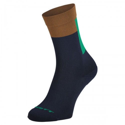 Scott Block Stripe Crew Fahrrad Socken dark blau/braun 2025 