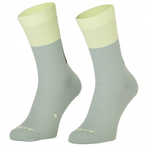 Scott Block Stripe Crew Fahrradsocken grau/gelb 2026 