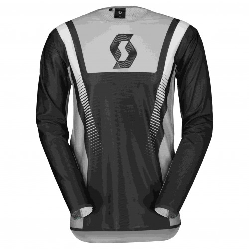 Scott Podium Pro MX Motocross Jersey / DH Fahrrad Trikot schwarz/grau 2024 