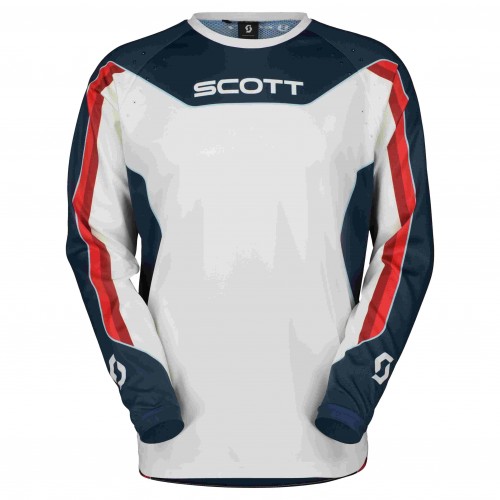 Scott Evo Dirt MX Motocross Jersey / DH Fahrrad Trikot weiß/blau 2024 
