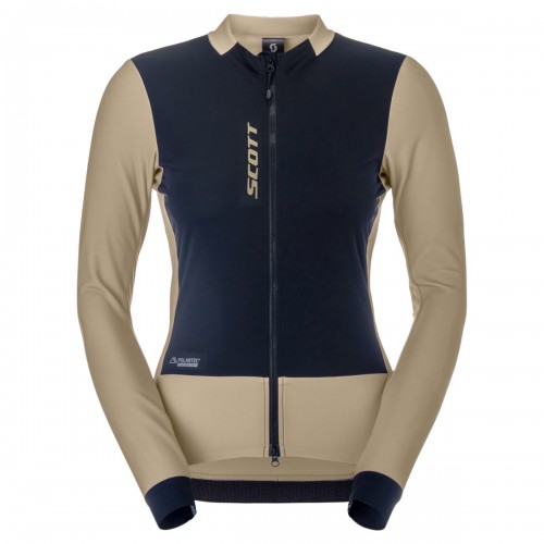 Scott Pro Warm Winter Damen Fahrradtrikot langarm portobello beige/schwarz 2027 
