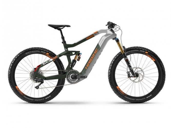 Haibike Xduro Nduro 8.0 Flyon 27.5'' Carbon Pedelec E-Bike MTB grün/silberfarben 2021 