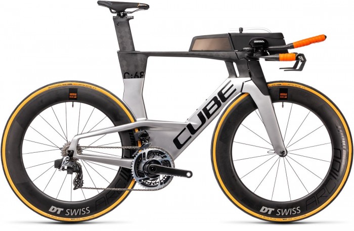 Cube Aerium C:68 SLT High Carbon Triathlon Fahrrad schwarz/silberfarben 2022 