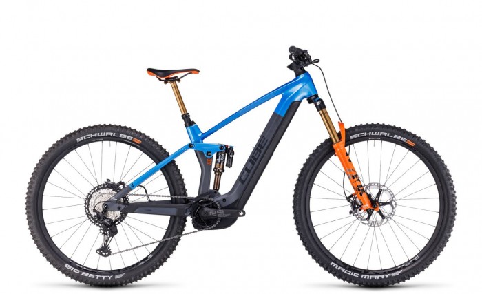 Cube Stereo Hybrid 140 HPC Actionteam 750 27.5'' / 29'' Carbon Pedelec E-Bike MTB Fahrrad grau/blau/orange 2023 