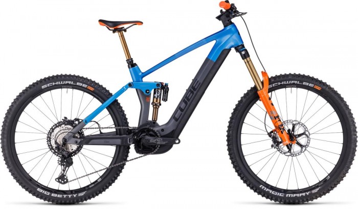 Cube Stereo Hybrid 160 HPC Actionteam 750 27.5'' Carbon Pedelec E-Bike MTB Fahrrad grau/blau/orange 2024 