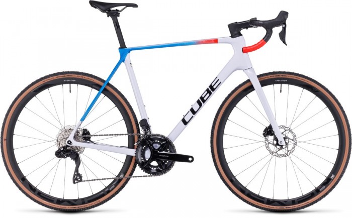 Cube Cross Race C:62 SLX Teamline Carbon Cyclocross Fahrrad weiß/blau/rot 2024 