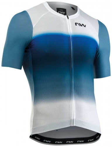 Northwave Blade Air Gravel / Rennrad Fahrradtrikot kurz weiß/blau 2026 