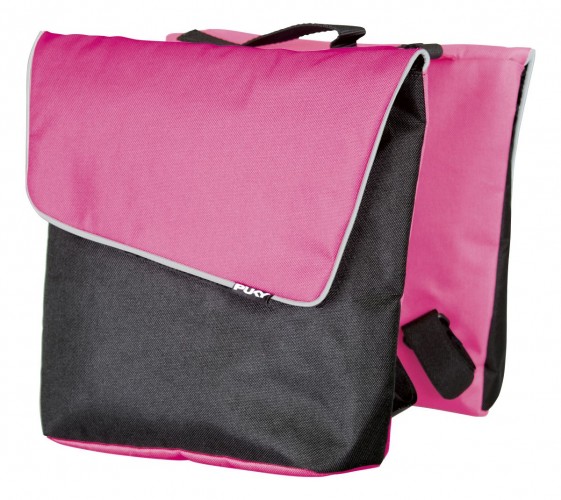 Puky DT 3 Kinder Fahrrad Gepäckträgertasche / Doppeltasche pink/schwarz 